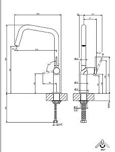 Robinet bucatarie Gessi STELO Matte Cipria 60305#275