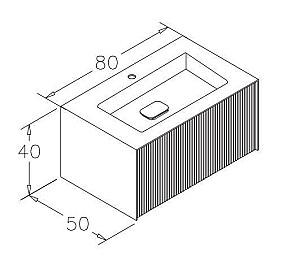 Dulap sub lavoar Orka Cube 80 Mink Matt