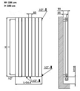 Radiator Radex Orion-S HB-R345S202 (544x1838)