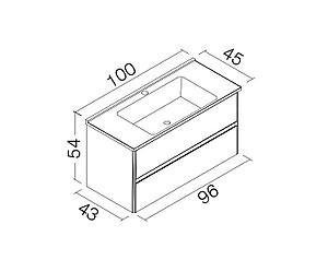 Dulap sub lavoar Orka Duden 100 Odeon White