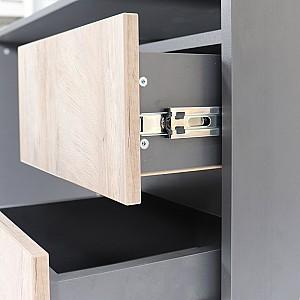 Masa de birou Andra cu 2 sertare gri inchis (OM-B1MS-1)