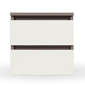 Comoda Andra cu 2 sertare alb/gri (OT-A1XSS-14)