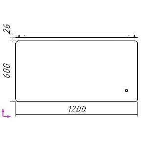 Oglindă Bayro Moon 1200x600 LED
