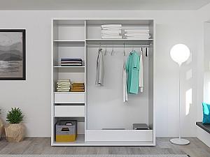 Dulap-cupe Bayro Parma Graphite Alb 1800