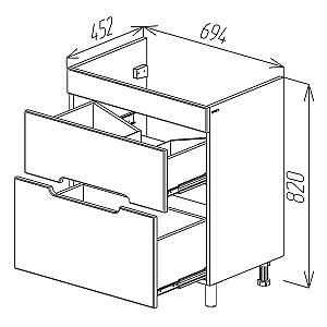 Dulap sub lavoar Bayro Etna Argo 700 Alb