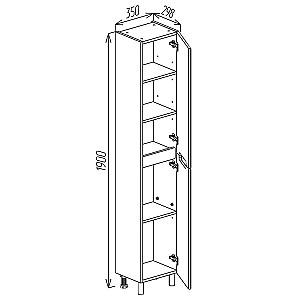 Dulap penal Bayro Positano Alb Universal