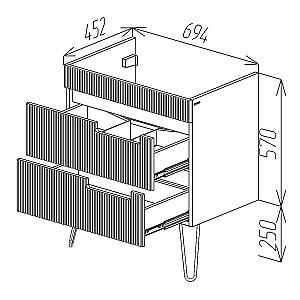 Dulap sub lavoar Bayro Positano 700 Alb Universal