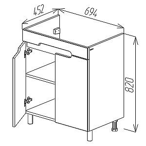 Dulap sub lavoar Bayro Etna Duo Argo 700 Alb
