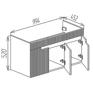 Dulap sub lavoar Bayro Positano Duo Argo 1000 Alb (123972)