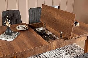 Set de masa si scaune Trendy Vina Nuc (Maro)/Antracit (Gri)