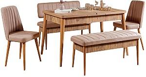 Set de masa si scaune Trendy Vina Pinul Atlantic (Maro)/Piatra