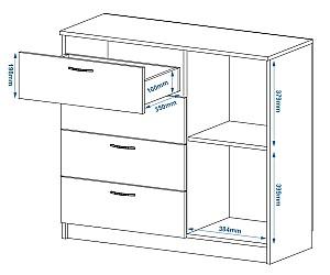 Comoda Pehotin K-4+1 Stejar Sonoma