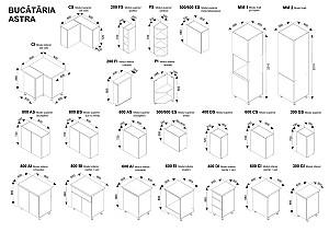 Set mobila bucatarie Ambianta Astra 3.2 m Alb