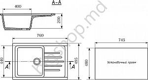Chiuveta de bucatarie ULGRAN U-400 Black