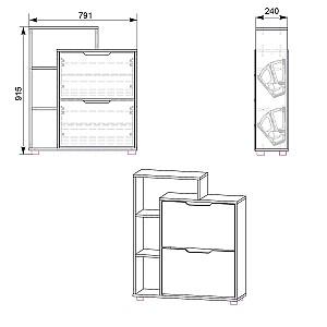Dulap pentru incaltaminte KompaniT TO-21 Stejar Sonoma (Bej)