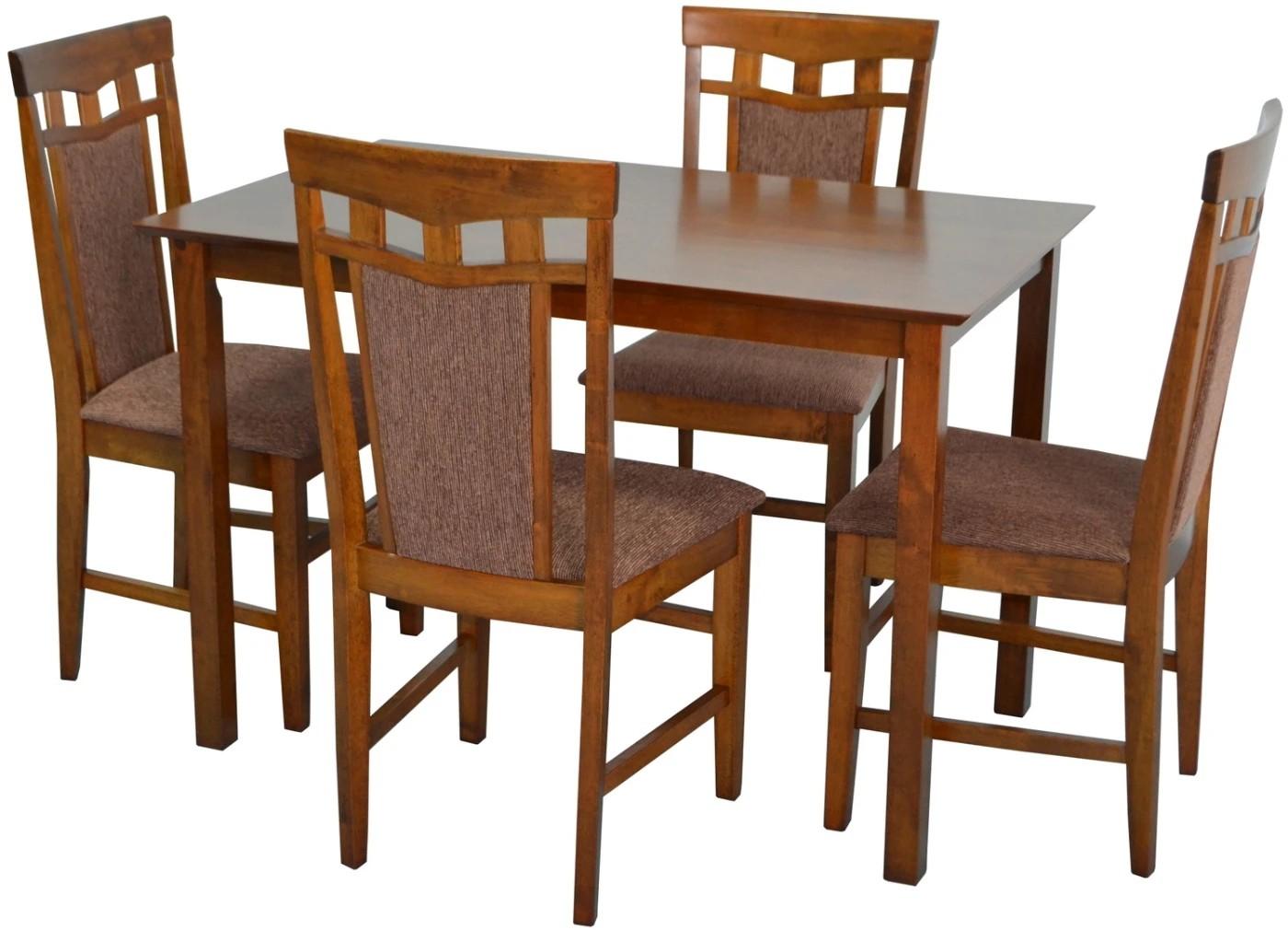 Set de masa si scaune Evelin Gloria Burnish + 4 scaune Deppa R Burnish F-789 Brown