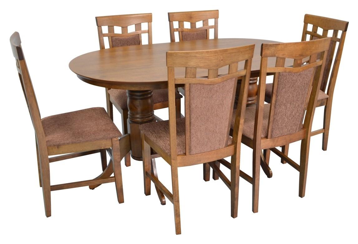 Set de masa si scaune Evelin HV-24V Burnish + 6 scaune DEPPA R (Burnish, F-789 Brown)