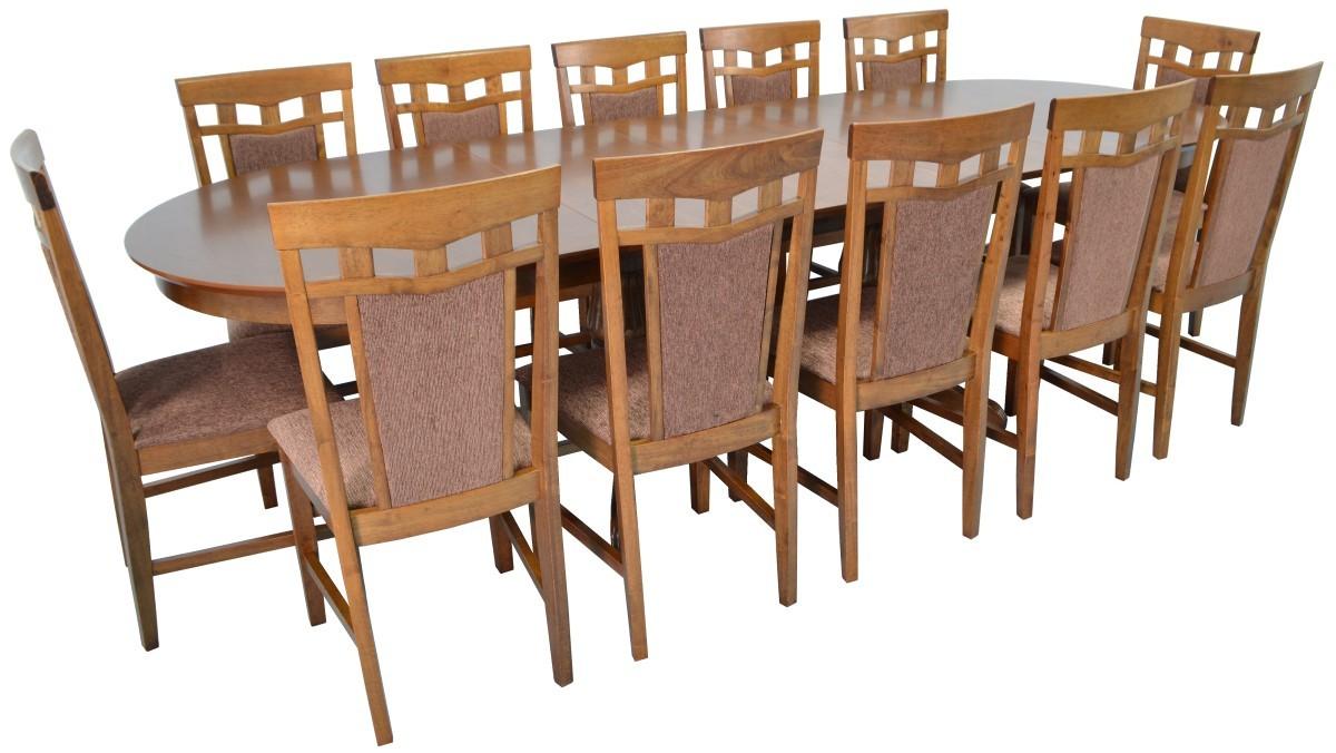 Set de masa si scaune Evelin HV-33V Burnish + 12 scaune DEPPA R Burnish/F-789 Brown