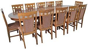 Set de masa si scaune Evelin HV-33V Burnish + 12 scaune DEPPA R Burnish/F-789 Brown