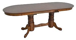 Set de masa si scaune Evelin HV-31N Burnish Oak + 8 scaune Deepa R Burnish Oak / Ekea12 Dark Brown