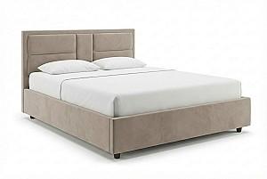 Set dormitor Alcantara Sidney 160x200 Bej + Noptiere PAL Stejar Sonoma + Saltea Salt Confort Clasic 160x200