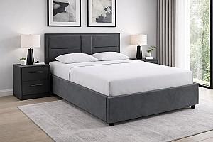 Set dormitor Alcantara Sidney 160x200 Gri Închis + Noptiere PAL Gri Închis + Saltea Salt Confort Clasic 160x200