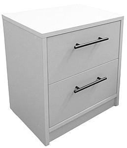 Set dormitor Alcantara Sidney 160x200 Gri Deschis + Noptiere PAL Alb + Saltea Salt Confort Clasic 160x200