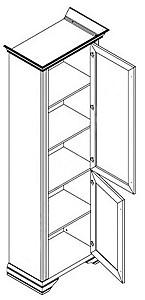 Dulap penal Yasen White 2D Pin Argintiu