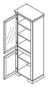 Dulap cu vitrina Yasen Marsel REG 1D1W Frasin Deschis/Stejar Sonoma Trufa