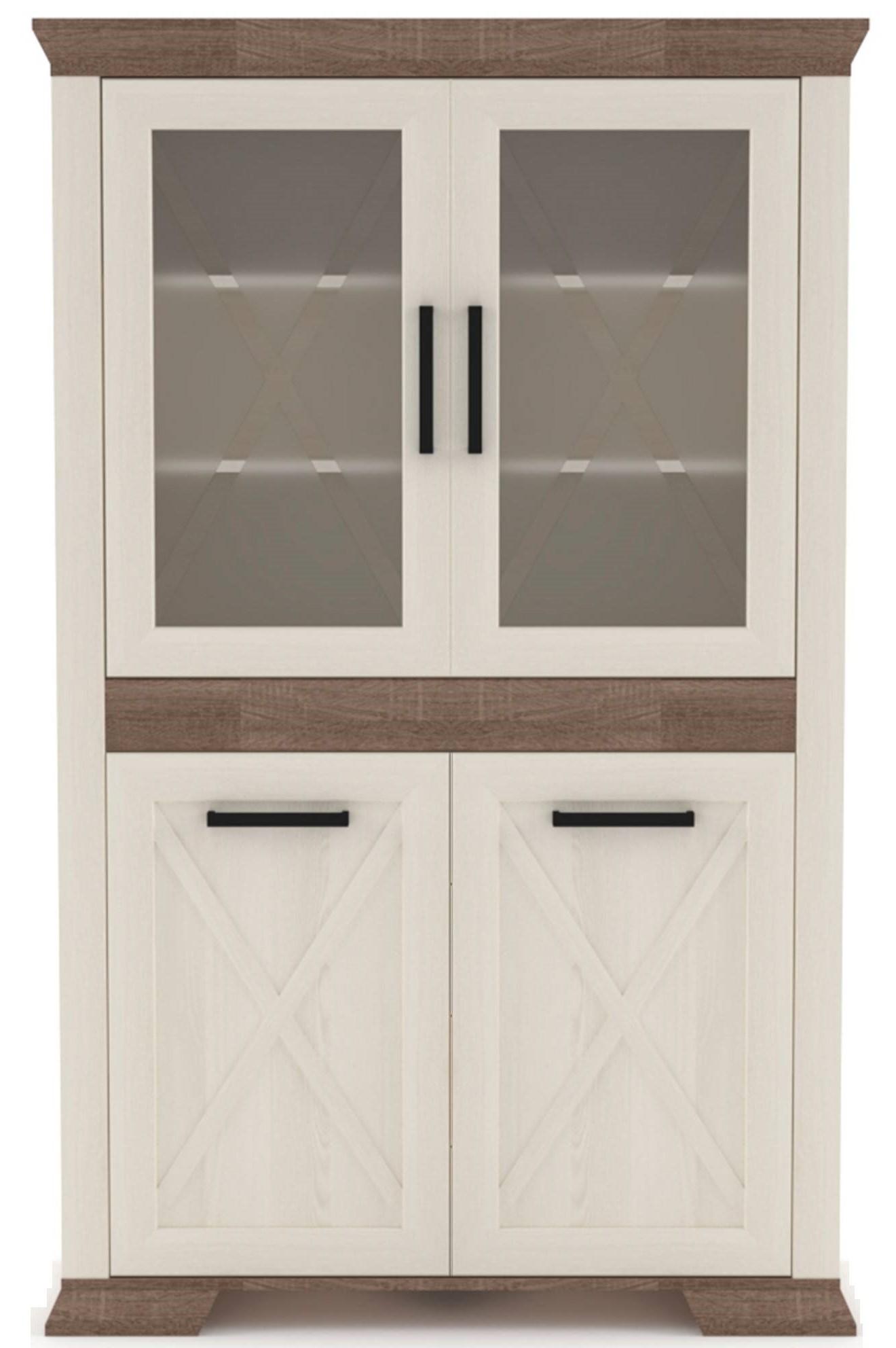 Dulap cu vitrina Yasen Marsel REG 2D2W Frasin Deschis/Stejar Sonoma Trufa