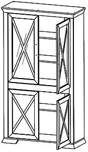 Dulap cu vitrina Yasen Marsel REG 2D2W Frasin Deschis/Stejar Sonoma Trufa