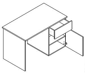 Masa de birou Yasen London BIU120 Cașemir / Antracit