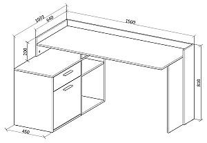 Masa de birou Yasen Mario Stejar Kraft Alb / Grafit