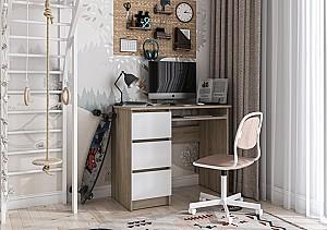 Masa de birou Yasen Cina Stejar Sonoma / Alb