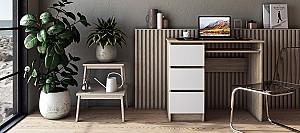 Masa de birou Yasen Cina Stejar Sonoma / Alb