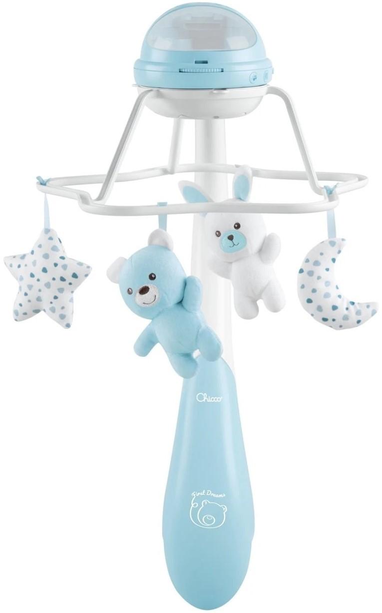 Carusel pentru patuc Chicco Rainbow Cot Mobile Blue
