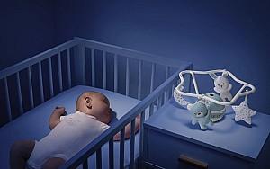 Carusel pentru patuc Chicco Rainbow Cot Mobile Blue