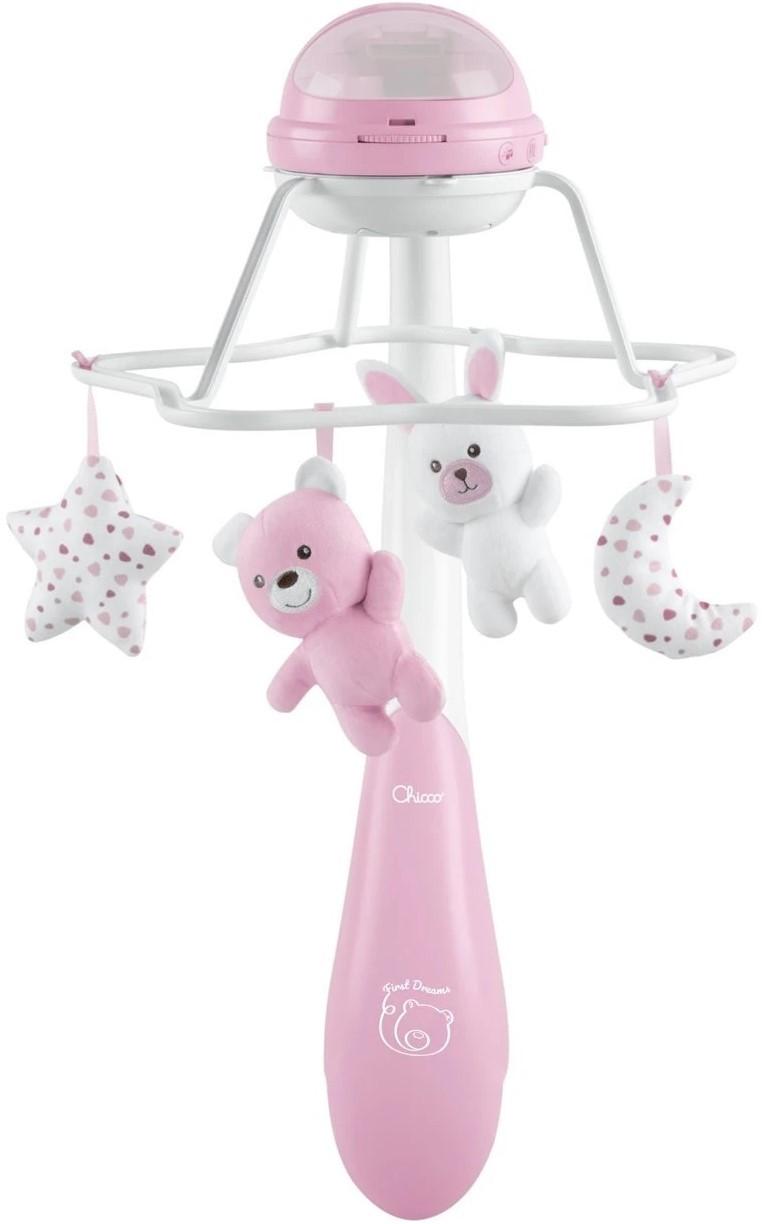 Carusel pentru patuc Chicco Rainbow Cot Mobile Pink