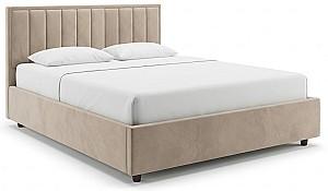 Set dormitor Alcantara Pulsar 160x200 Bej + Noptiere PAL Stejar Sonoma + Saltea Salt Confort Clasic 160x200