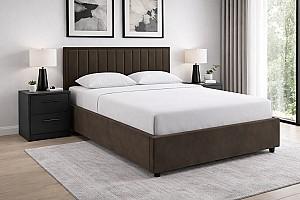 Set dormitor Alcantara Pulsar 160x200 Maro + Noptiere PAL Gri Închis + Saltea Salt Confort Clasic 160x200