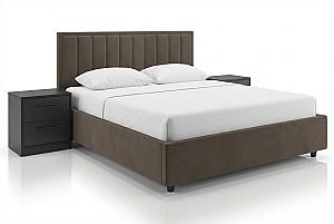 Set dormitor Alcantara Pulsar 160x200 Maro + Noptiere PAL Gri Închis + Saltea Salt Confort Clasic 160x200