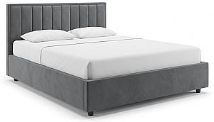 Set dormitor Alcantara Pulsar 160x200 Gri Inchis + Noptiere PAL Gri Inchis + Saltea Salt Confort Clasic 160x200