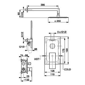 Set de duș Armatura Logon crom 115006