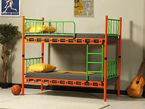 Pat copii MG-Plus Carme 90x200 Portocaliu / Verde