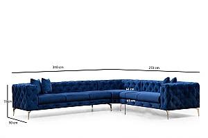 Canapea coltar Trendy Como Dreapta Bleumarin (Albastru)