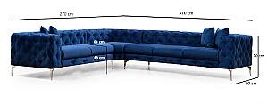 Canapea coltar Trendy Como Stanga Bleumarin (Albastru)