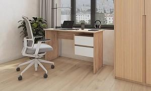 Masa de birou MG-Plus Ryan Stejar Craft Auriu / Alb
