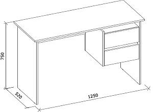 Masa de birou MG-Plus Ryan Gri Grafit / Stejar Craft Alb