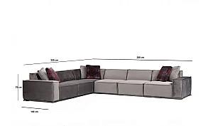 Canapea coltar Trendy Lego 1 (L1-O1-C-O1-O1-1R) Gri