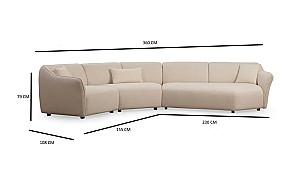 Canapea coltar Trendy Mentis 5 Crem (Bej)